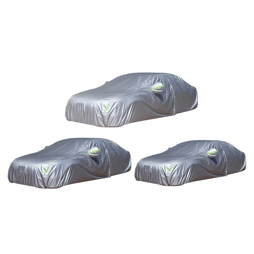 

PEVA L XL XXL Sedan Car Full Cover Waterproof Silver Rain Sun Protection