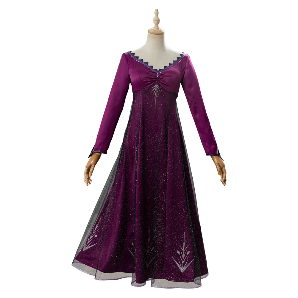 NEW Elsa Cosplay Costume Adult Women Purple Dress Halloween Carnival Costumes women girl princess dress | Тематическая одежда и