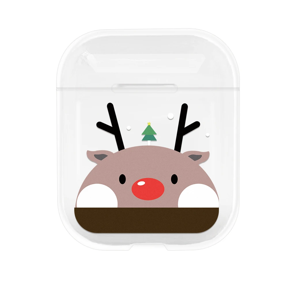 05 Merry Рождественская елка корпусы гарнитурные для Apple Airpods Мода Санта Клаус чехол для Air Pods прозрачный жесткий чехол для ПК - Цвет: 05