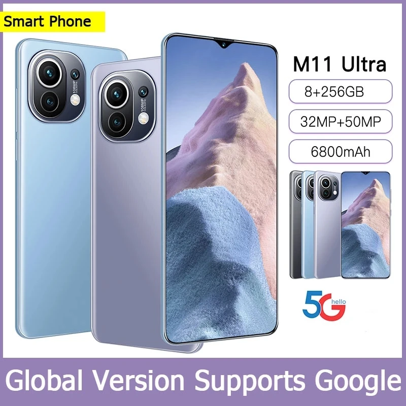 

M11 Ultra New Upload Cellphone Qualcomm 888 Android 11.0 Smartphone Global Version 5G Mobile Phones 16+512GB Face ID Smart Phone