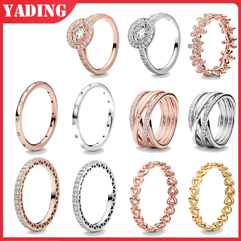 

Luxury Original Real 100% 925 Sterling Silver pando ring for Women Fashion temperament Authentic high quality couples Jewelry