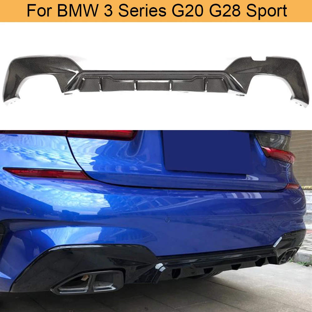 Углеволоконный диффузор заднего бампера для BMW 3 серии G20 G28 Sport 2019 2020