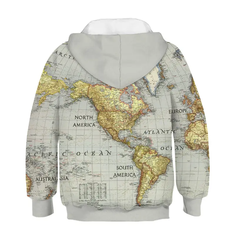 2019 New Fashion Newspaper Print Children's Sweater loose Cute long Sleeve Wild Casual letters and Map 3D Pullover | Мать и ребенок
