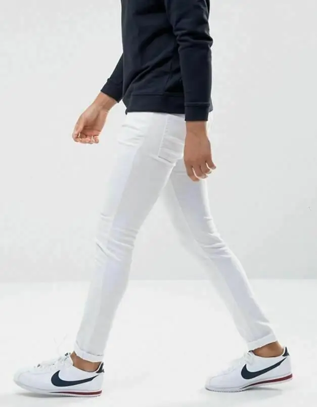 Джинсы мужские узкие брендовые штаны-карандаш повседневные брюки облегающие