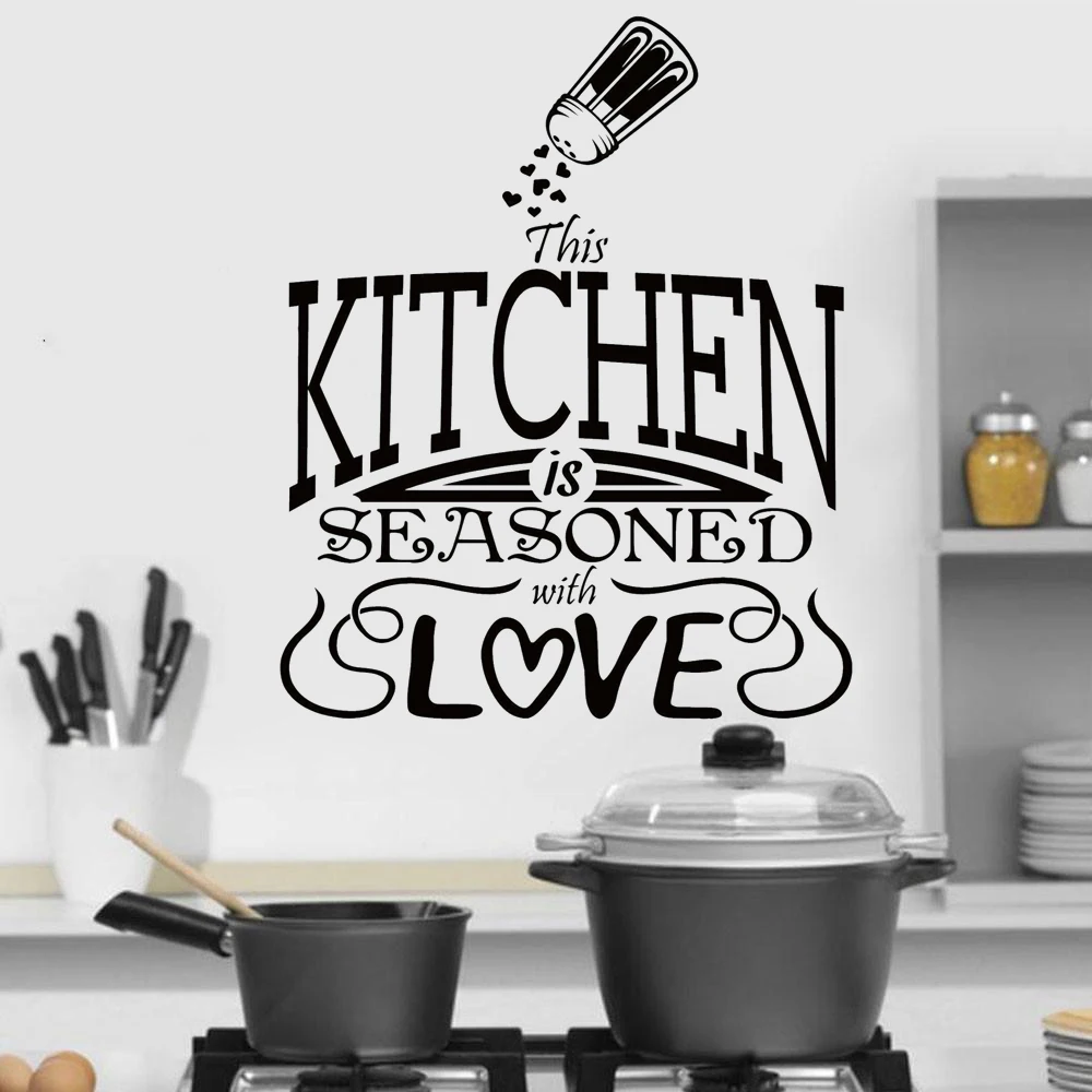 

Creative kitchen Wall Art Stickers for Removable Home Design Decor Quality DIY Decals Quotes Restaurants Decoration DW9625