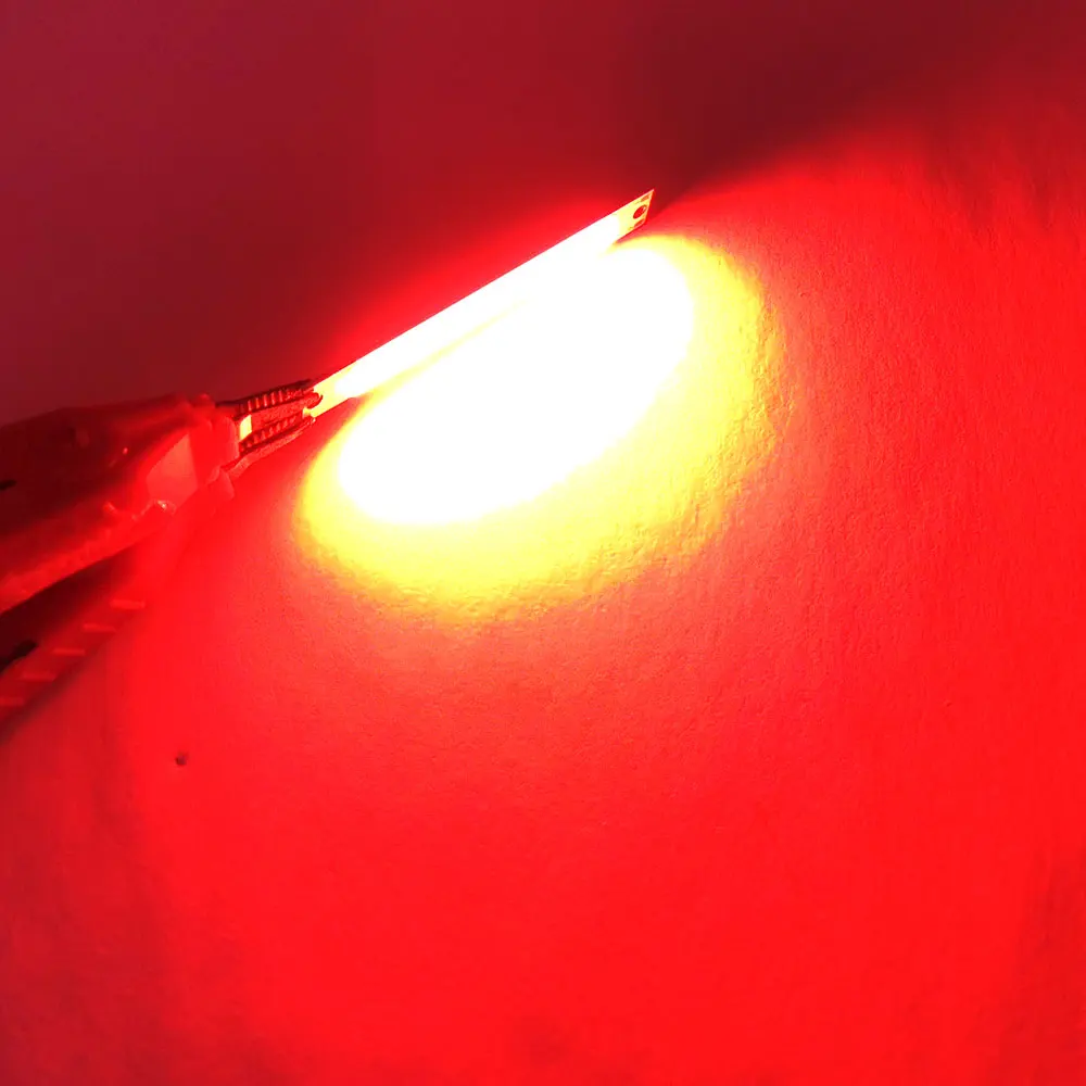 Прямая поставка 10 шт. 62x8mm красного цвета COB Чип газа светильник лампа 1 Вт 2V 3В
