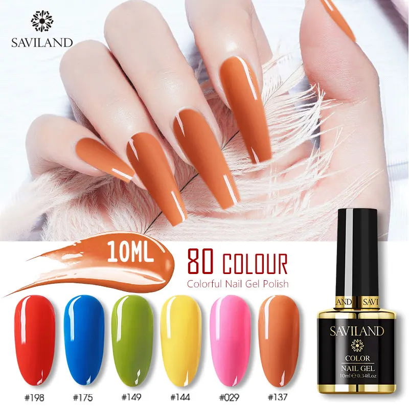 SAVILAND Гель лак для ногтей Hybird 80 цветов УФ полуперманентный праймер верхнее