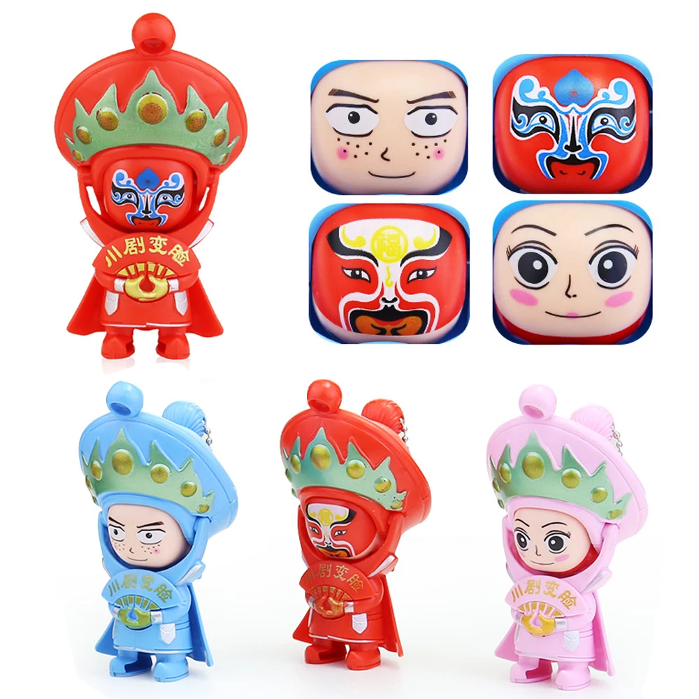 

Peking Opera boutique catch machine baby Decompression Keychain Action Figure Toys KIDS Gift Sichuan Opera Face Changing doll