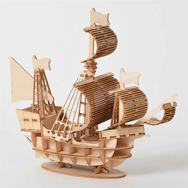 Комплект из 3 предметов DIY деревянный пазл игрушка 3D головоломка моделирование