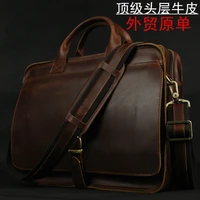 munuki luxury genuine leather men shoulder bag leather men messenger bag male crossbody bag tote handbag laptop bag 14 brown