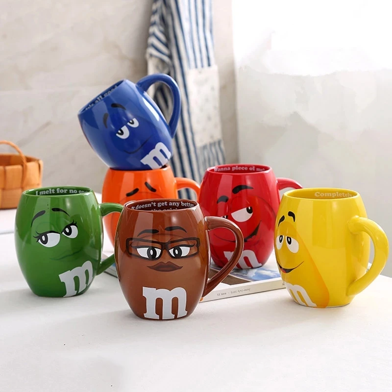 New Office 600ml M&ampM Bean Large Capacity Breakfast Milk Coffee Mug Cup/The best cute creative gift for your partner and family | Дом и сад