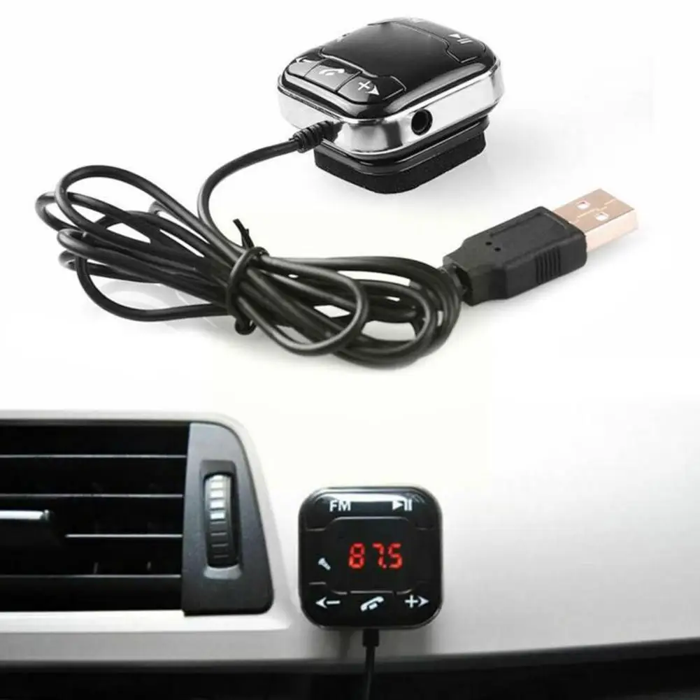 

Car Wireless Bluetooth FM Transmitter Kit MP3 Player Handsfree Remote Black H8X0
