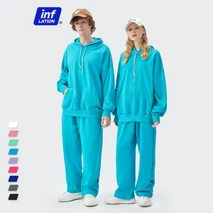 INFLATION, большой спортивный костюм с капюшоном для мужчин, уличная одежда, комплект с капюшоном, унисекс, набор свитеров, мужской Весенний костюм для бега