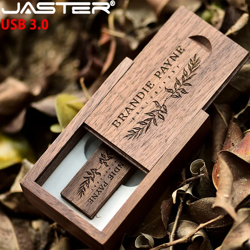 JASTER USB 3,0 фотография логотип клиента деревянный usb+ Подарочная коробка usb флеш-накопитель деревянная Флешка 8 ГБ 16 ГБ 32 ГБ 64 Гб свадебные подарки