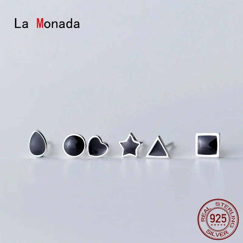 

La Monada WaterDrop Star Heart Women Stud Earrings Korean 925 Sterling Silver Earrings For Women Jewelry Round Women's Earrings