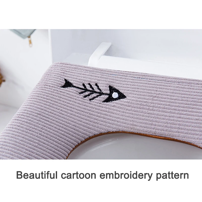 Теплый мягкий чехол для унитаза коврик сиденья на молнии мультяшный стиль