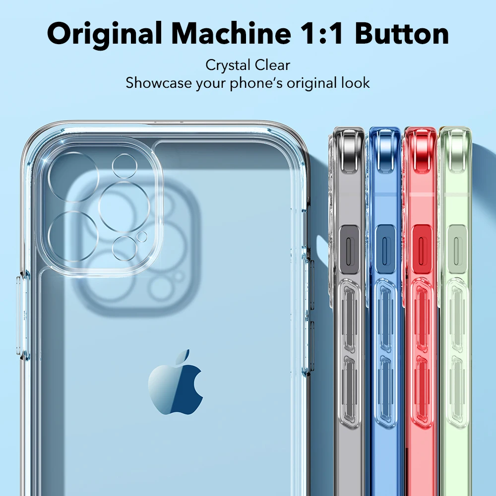 ESR Clear Case for iPhone 12 Full Lens Protection Cover Tempered Glass Case for iPhone 12 Pro Max Shockproof Transparent Cases