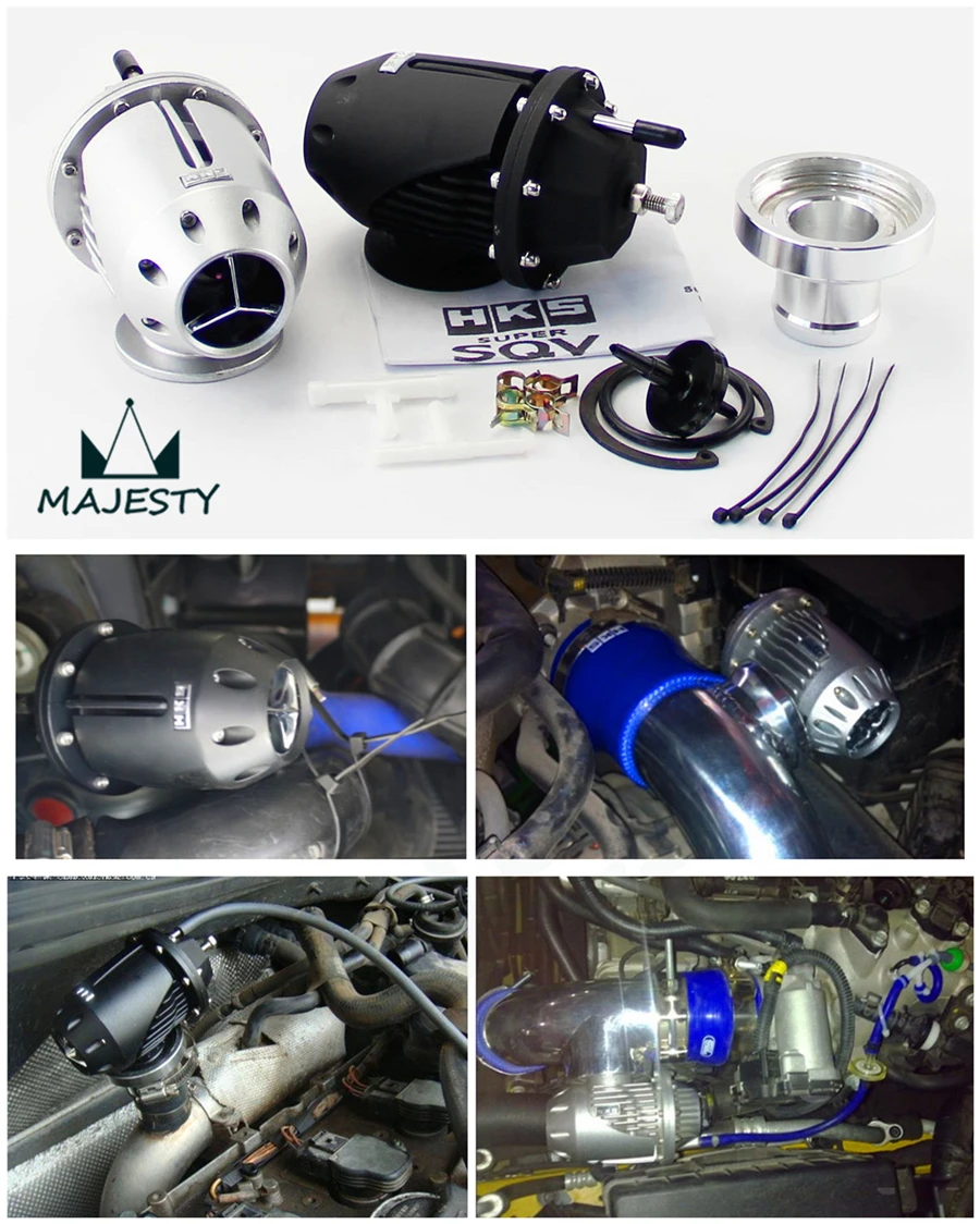 Тип 2 II кв. в выдувной клапан BOV Универсальный алюминий + 1/4 &quotФланцевая труба