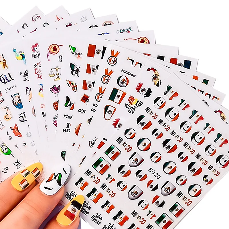 

Nail Sticker Set Twelve Constellations Mexican Nail Stickers Mixed Set Virgo Leo Pisces Butterfly Skull Badge NailsDecoraciones