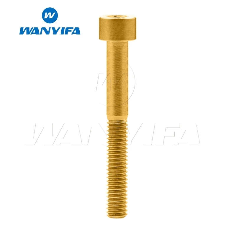 M5x50 Gold Wanyifa M5x10 12, 16, 18, 20, 25 30 35, 40 45 50 55 60 мм клеймо Винт С Титановым болтом для Велосипедный вынос руля велосипеда модификации - Цвет: M5x50 Gold
