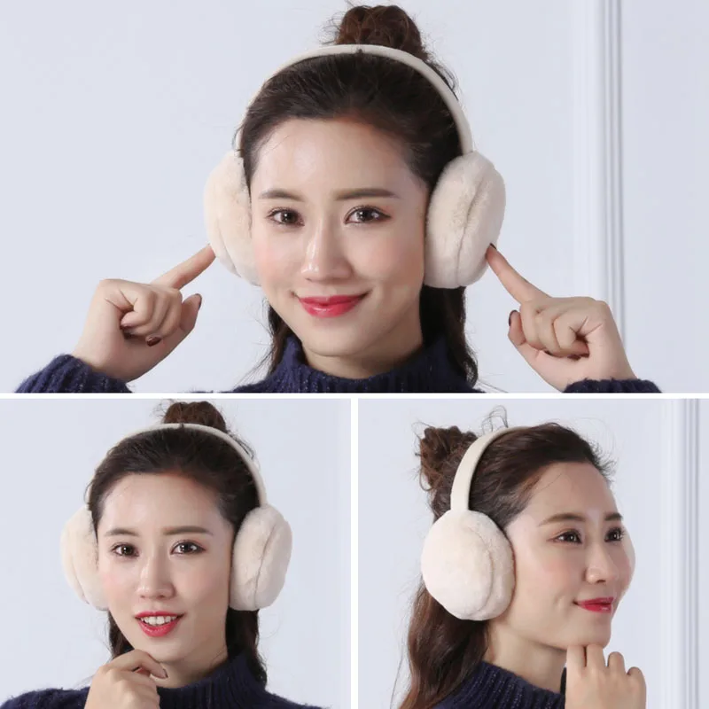 Новые зимние теплые Наушники унисекс плюшевые складные наушники подарки