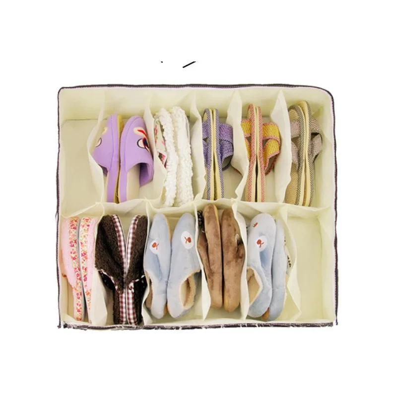 

Home Storage Supply 12 Cells Tidy Under Bed Fabric Shoe Storage Organizer Holder Box Closet Bag