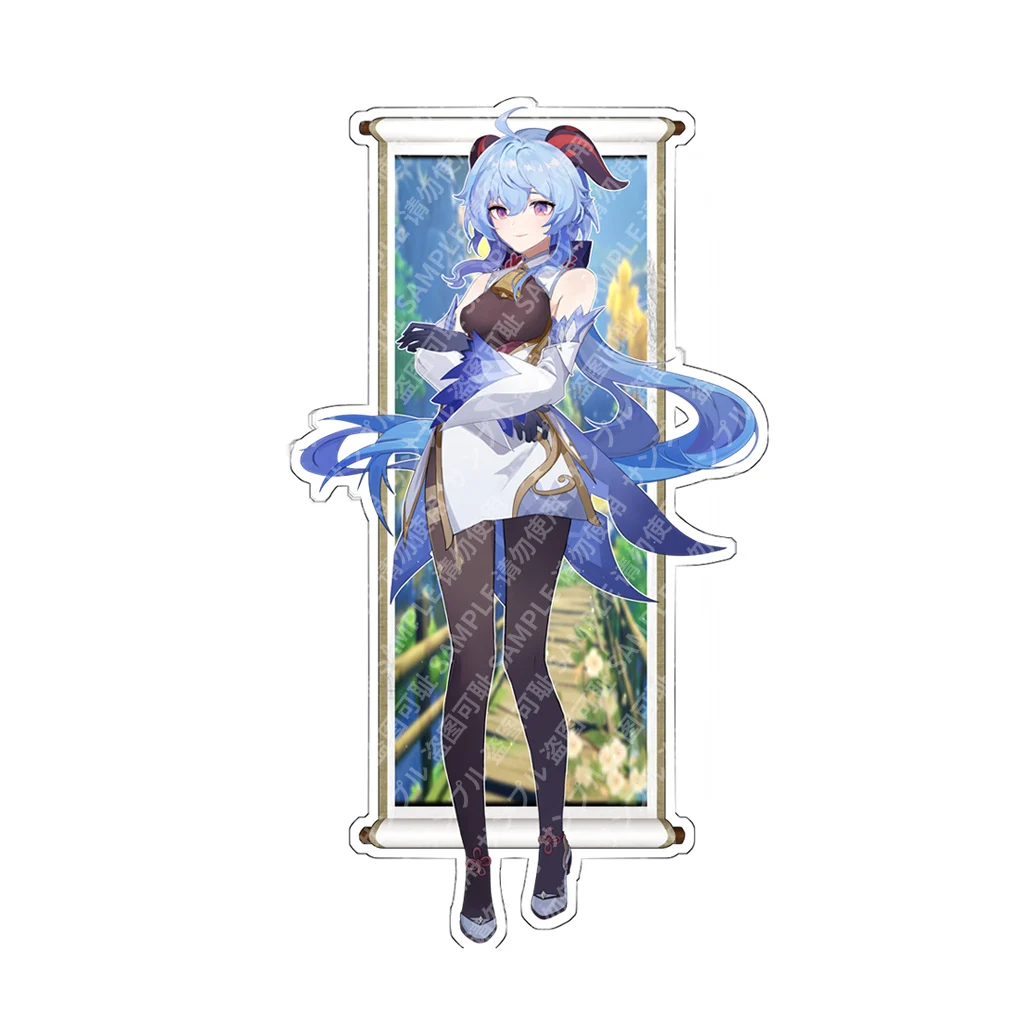 

Anime Genshin Impact Ganyu Fashion Stand Figure Model Plate Acrylic Figure Display Toy Cosplay Props Desktop Decor Gift