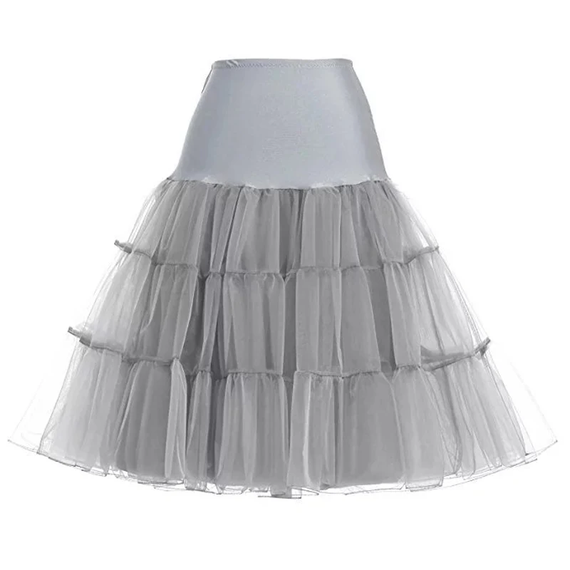 

Tulle Skirts Womens Fashion High Waist Pleated Tutu Skirt Retro Vintage Petticoat Crinoline Underskirt Faldas Women Skirt saia