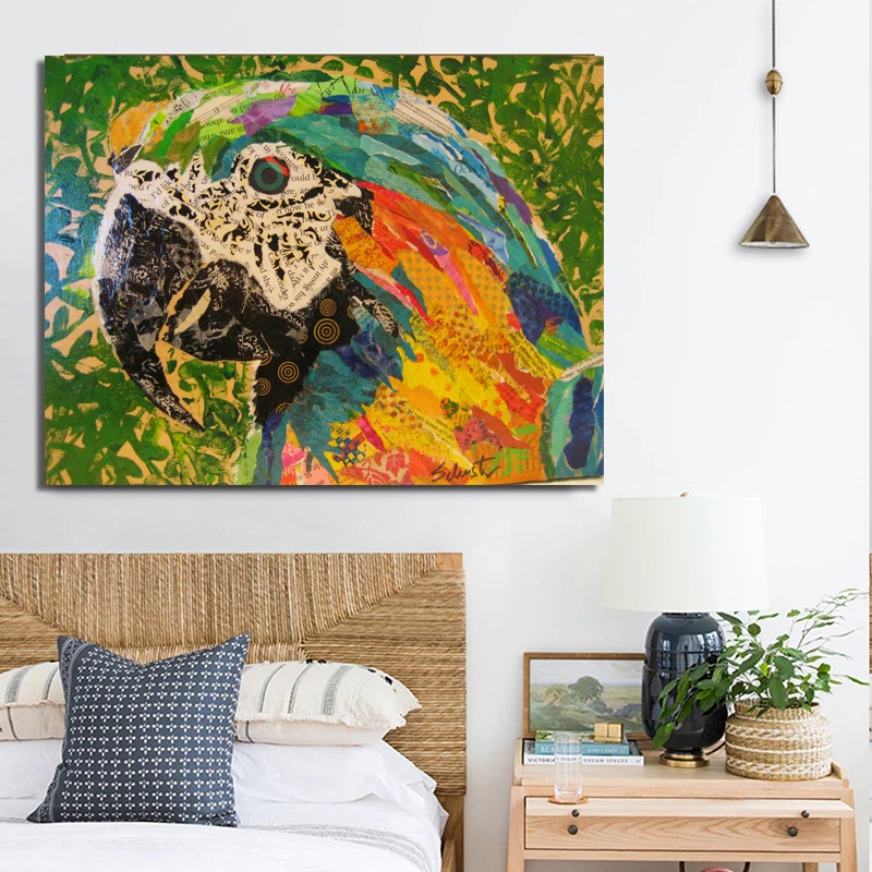 RELIABLI художественные абстрактные красочные постеры с принтом попугая