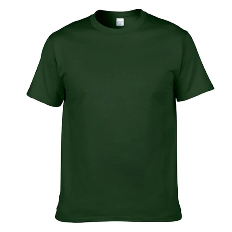 

New Summer Solid Short Sleeve O-neck Dark green Plus Size T Shirt Men Women Tops T76-33C