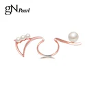 Кольца gN из настоящего белого пресноводного жемчуга, с покрытием из 18-каратного розового золота, Изящные Ювелирные украшения для свадебной вечеринки, подарок для женщин и девушек