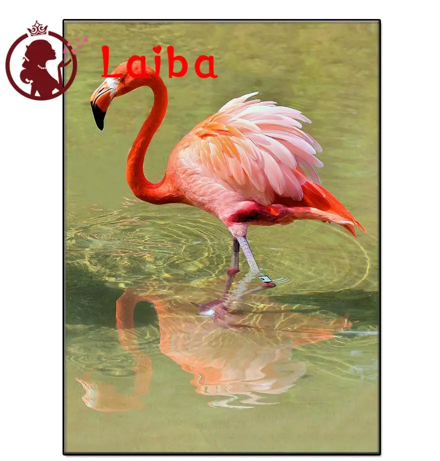 

Алмазная живопись фламинго, настенное искусство, алмазные вышитые птицы, Круглая Мозаика Алмазная мозаика, пейзаж 3d, вышивка крестом, Декор