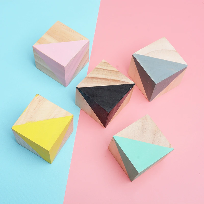 Деревянные кубики Штабелеукладчики Детские радужные Обучающие игрушки детские