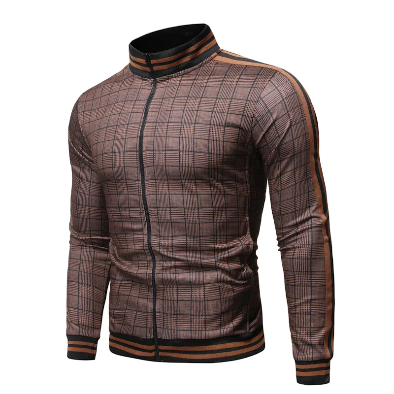 Мужская бейсбольная куртка в клетку повседневная стиле хип-хоп уличная одежда