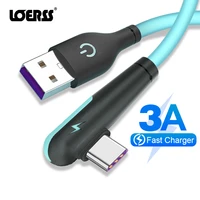 loerss 3a usb type c cable for samsung galaxy s20 huawei p40 mate 40 30 pro qc 3 0 charge usb c fast charging type c data cables