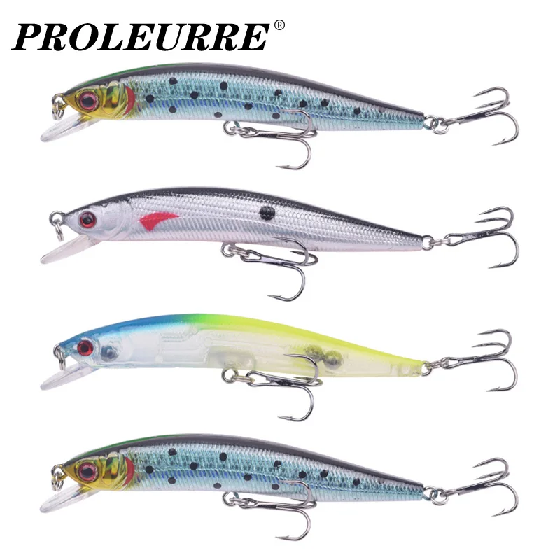 

1Pcs Laser Plastic Minnow Fishing Lure 10cm 8.5g Tight Floating Wobblers Artificial Hard Bait for Bass Crankbait Fishing Tackle