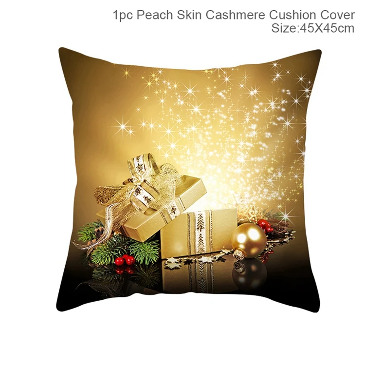cushion cover 24 Рождественская Золотая Подушка, покрывало с рождеством, украшение для дома,, рождественские украшения, счастливый год,, Navidad, товары - Цвет: cushion cover 24