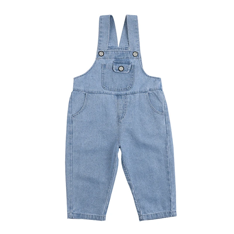 Toddler Kids Overalls Baby Boys Girls Denim Pants Spring Autumn Clothes Children's Overalls Casual Loose Jeans Jumpsuit 1-6Y