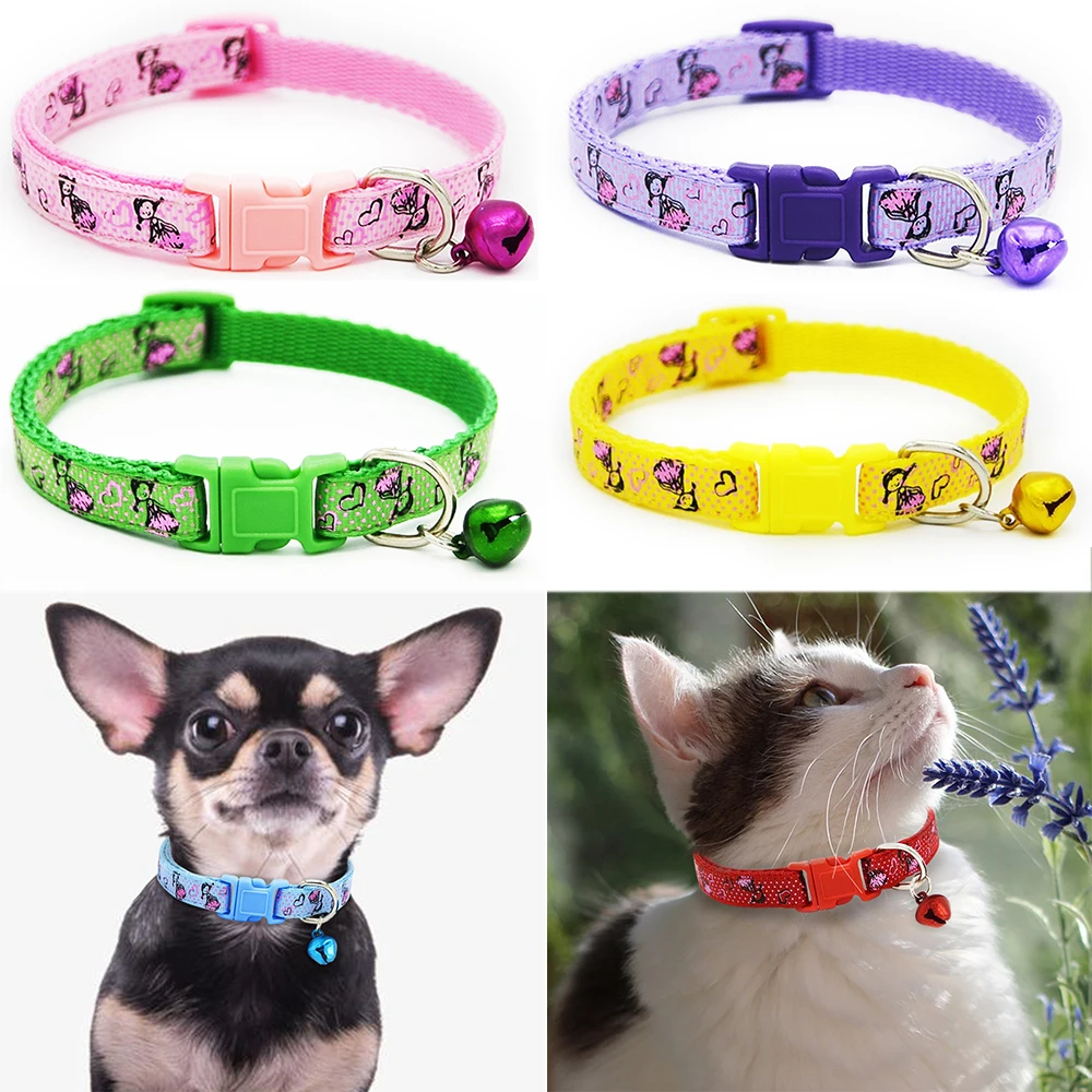 

Dog Collars with Bell Quick Release Small Pet Collar for Cats Pet Lovely Collar with Bells Adjustable Collar for Dogs Pet MP0071