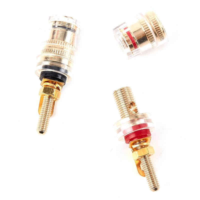 

4mm Gold Plated Cable Terminals Binding Post Amplifier copper transparent shell Speaker Audio&Video Connector