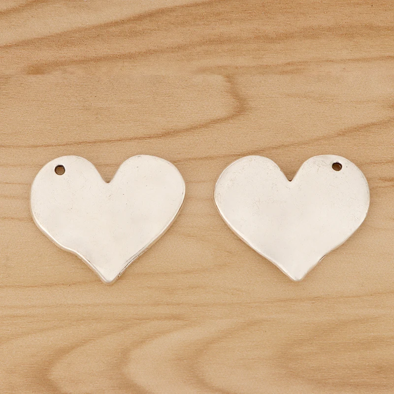 

5 Pieces Large Tibetan Silver Heart Charms Pendants for Necklace Bracelet Jewellery Making Accessories 33x28mm