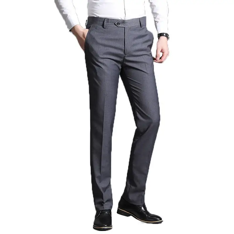 

Men Suit Pants 2021 Mens Thin Dress Pants Straight Business Office Trousers Man Formal Pants Classic Male Pantalon Hombre 38