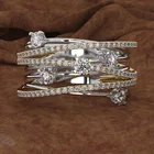 Кольцо обручальное женское, золотое, серебряное, розовое золото, с цирконом, 2020