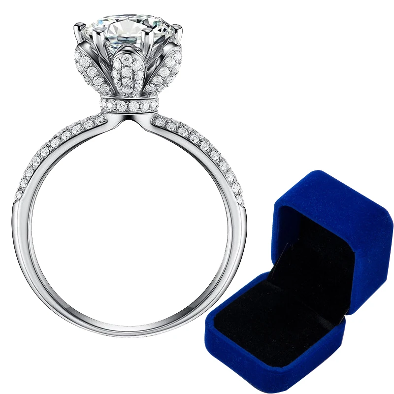 

Custom Name Certified 5 Carat Diamond Engagement Ring Women 14K White Gold Sterling Silver Bridal Moissanite Rings Wedding Band