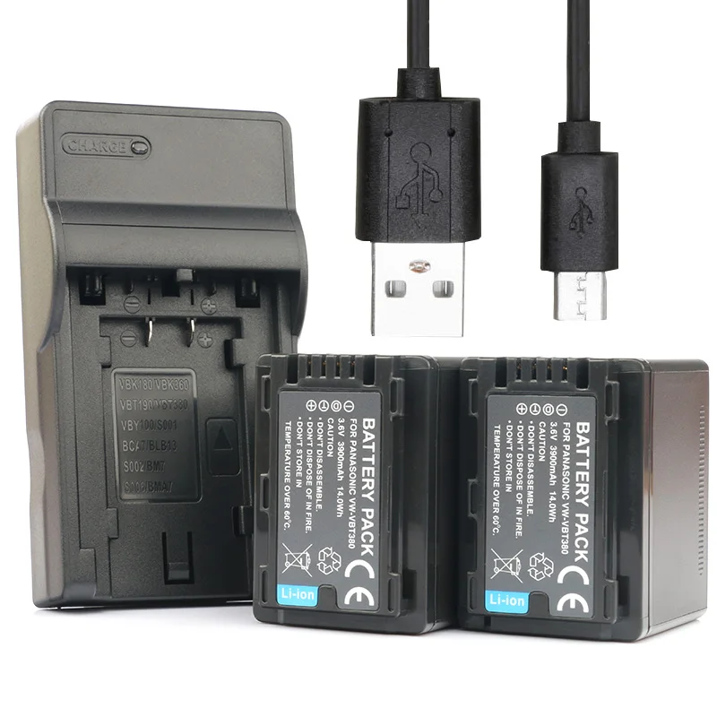 

LANFULANG VW-VBT380 VW-VQT380 Battery for Panasonic HC-V777 HC-V800 HC-V808 HC-W570 HC-W580 HC-W585 HC-W850 Charger
