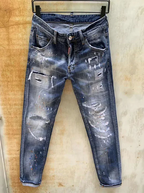 Мужские рваные джинсы Dsquared2 повседневные стильные мужские брюки 9129 #|Мужские