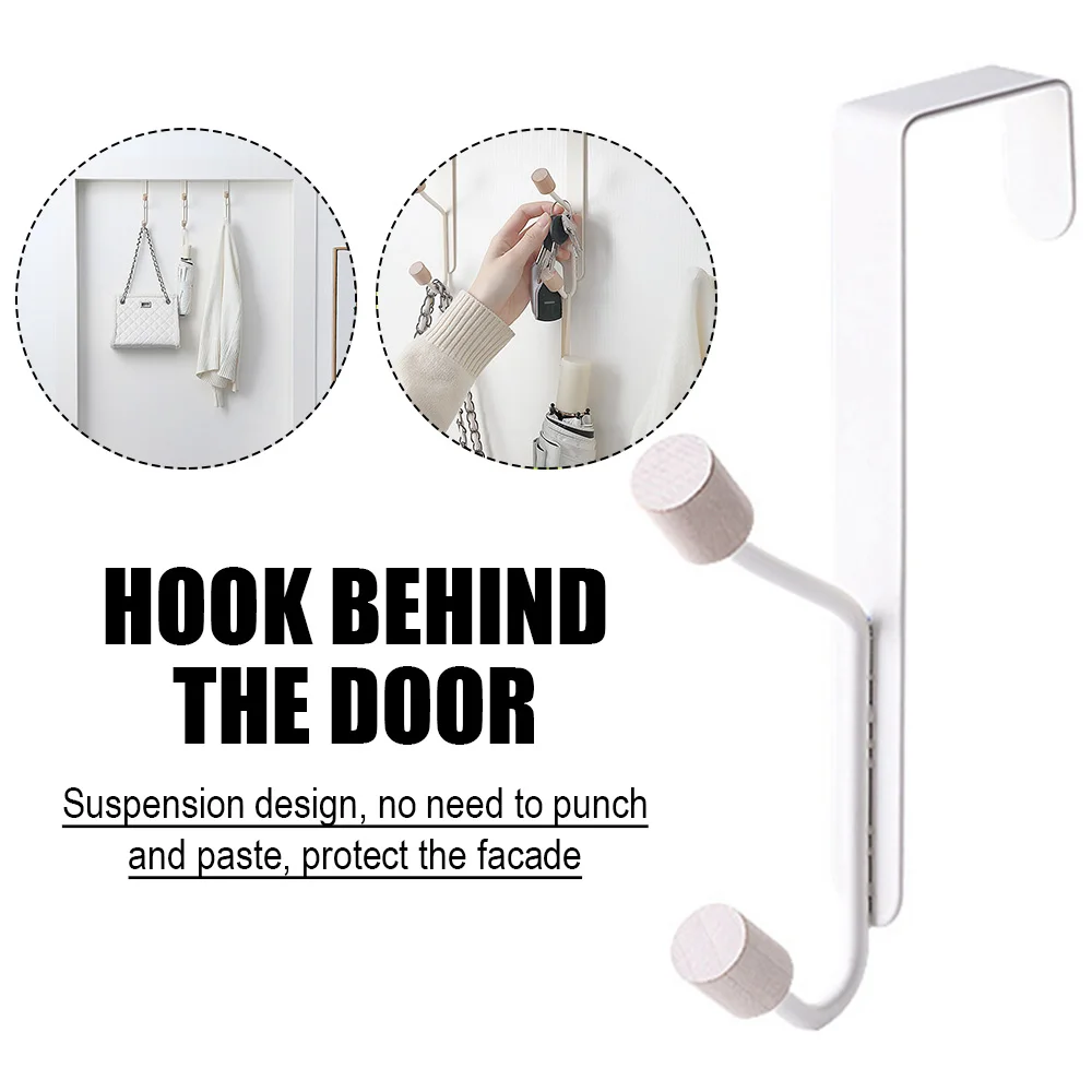 

Door Hook Punch Free Bedroom Clothes Hanger Storage Rack Home Storage Organization Hooks For Bags Towel Coat Cap