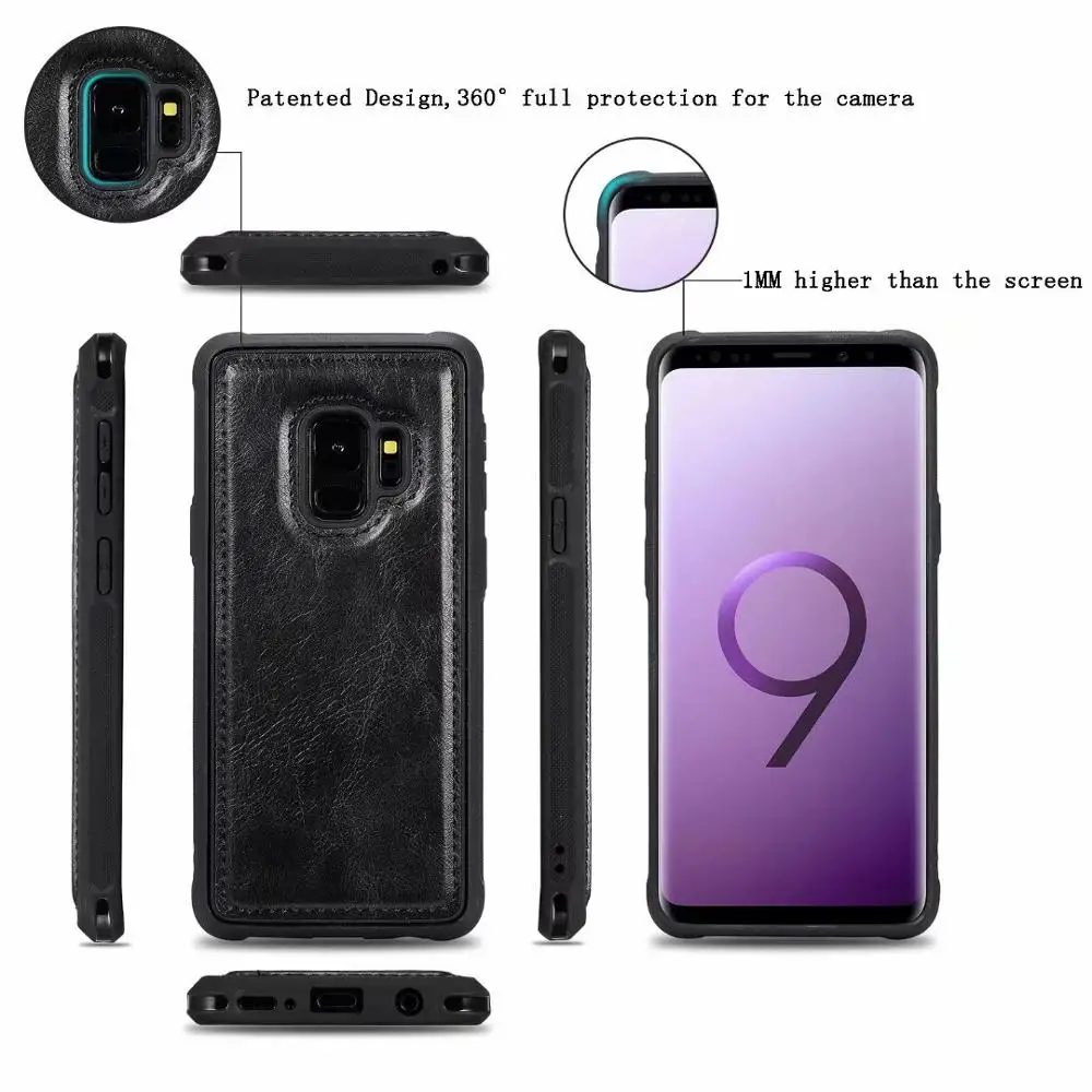 Genuine Leather Case for Samsung S20 Ultra S10 S9 S8 Note 20 Plus Wallet Cover iPhone SE 2020 11 Pro XS Max XR X 7 8 | Мобильные