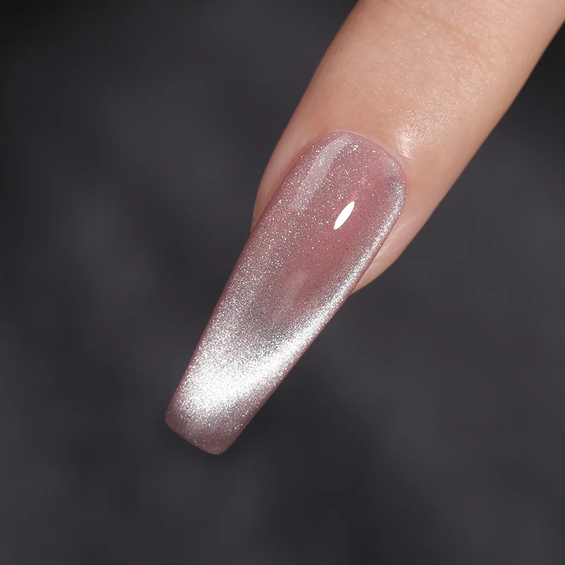 

LEMOOC Nail Cat Eye Gel Polish Starries 5D Magnetic Varnishes Soak Off Silver Snowlight Cat Eye's Polish Lacquers Coat Effect
