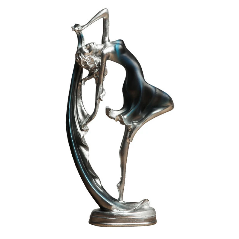

European Beauty Character Sculpture Dancing Girl Statue Desktop Resin Art Craft Home Decoration Living Room Wedding Gift